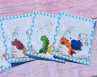 Kids Golf Crayons - Golf Party Favors for Kids, Fun Birthday Favor, Non-Toxic Crayon Set, Sports Party Supplies