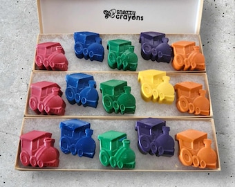 Unique Train-Shaped Crayons Set of 5 - Perfect Gift for Kids - Party Favors - Party Gift - Train Favors - Kids Coloring