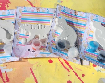 Adorable Cat Plaster Painting Set for Party Favor Activities l DIY Paint Set l Kids Gift l Party Favor l Goodie Bags l Birthday Favors