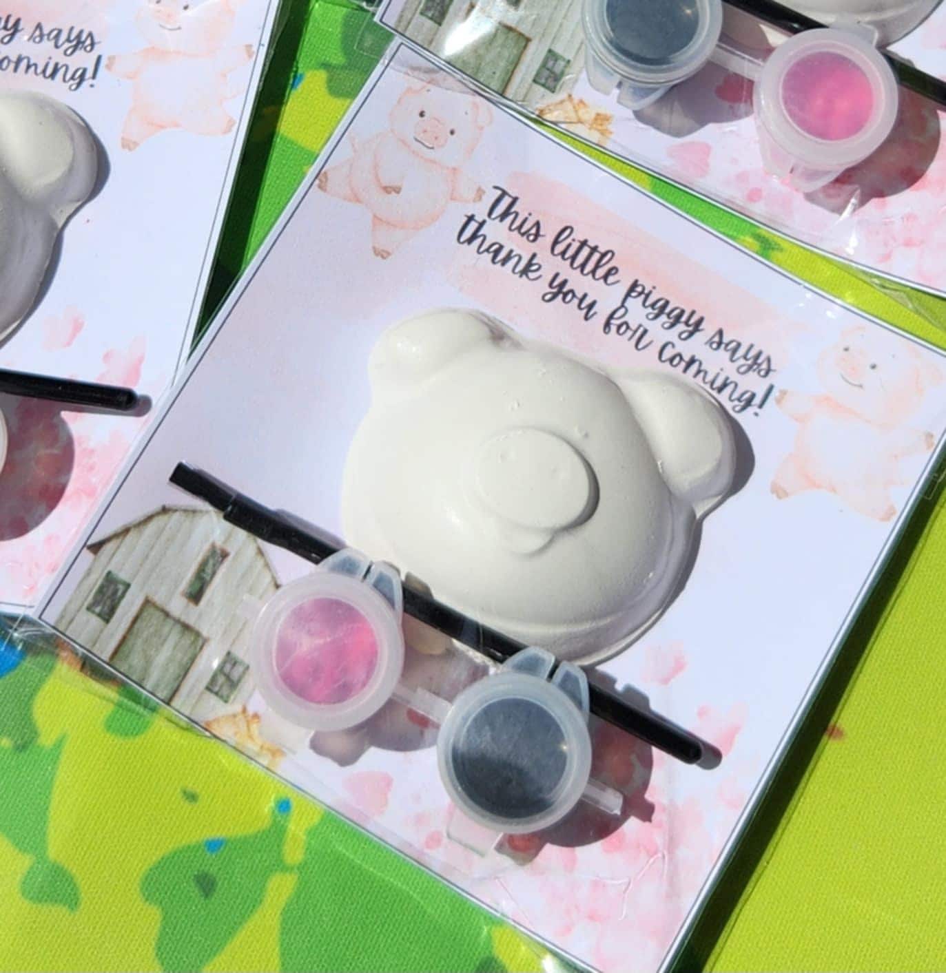 Pig Paint Your Own Kit Barnyard Party Favor Farm Animal Birthday DIY…