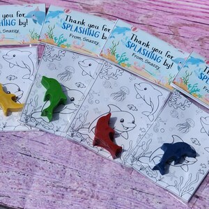 Dolphin Coloring Kits , Party Favors, Christmas Party,  Crayon names, Crayons - Dolphin Crayons