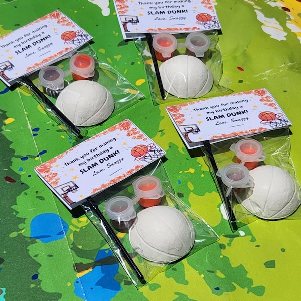 Basketball Paint Kits for Kids | Sports Party Favors | DIY Craft Kits | Basketball Birthday Goodie Bags | Non-Candy Gift Ideas