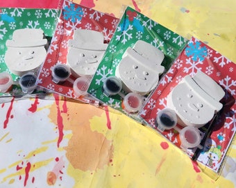 Snowman Plaster Paint Kits l Christmas Present l Christmas Eve Box l DIY Paint Kits l Christmas Gift l Kids Art l Snowman Favors