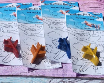 Airplane Birthday Coloring Kits | Party Favors for Kids | Airplane Crayons | Non-Toxic  | Pilot Party Gifts | Travel Theme Party Favors