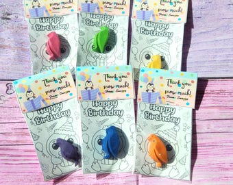 Penguin Mini Party Favors | Coloring Kits | Kids Birthday Goodies | Classroom Handouts | Penguin Crayons