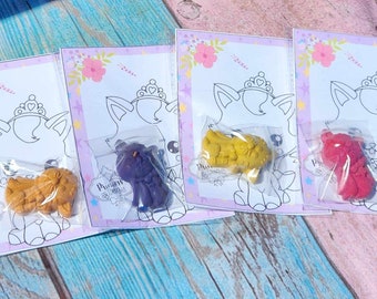 Princess Kitty with Coloring Card l Kids Party Favors l Party Gifts l Goodie Bags l Kids Craft l Cat Crayons l Cat Coloring Kits