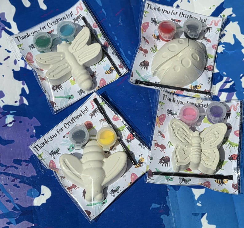 Plaster Insect Kit Bug Paint Kit Favor • Insect Kids Craft Activity • Spring Garden ...