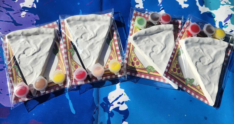 Pizza Party Plaster Paint Kits - Kids Party Favors or Birthday Activity - Pizza Party Favors - Kids Birthday Gifts - Thank you Favors image 4