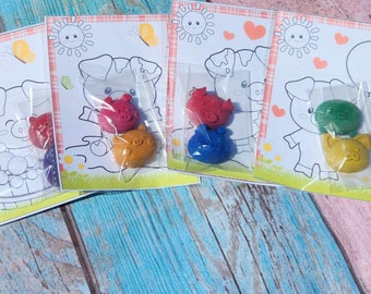 Farm Crayons l Pig Crayons l Barnyard Animals l Gift For Kids l Party Favors l Gifts for Kids l Party Favor Bags l Thank you Favors l