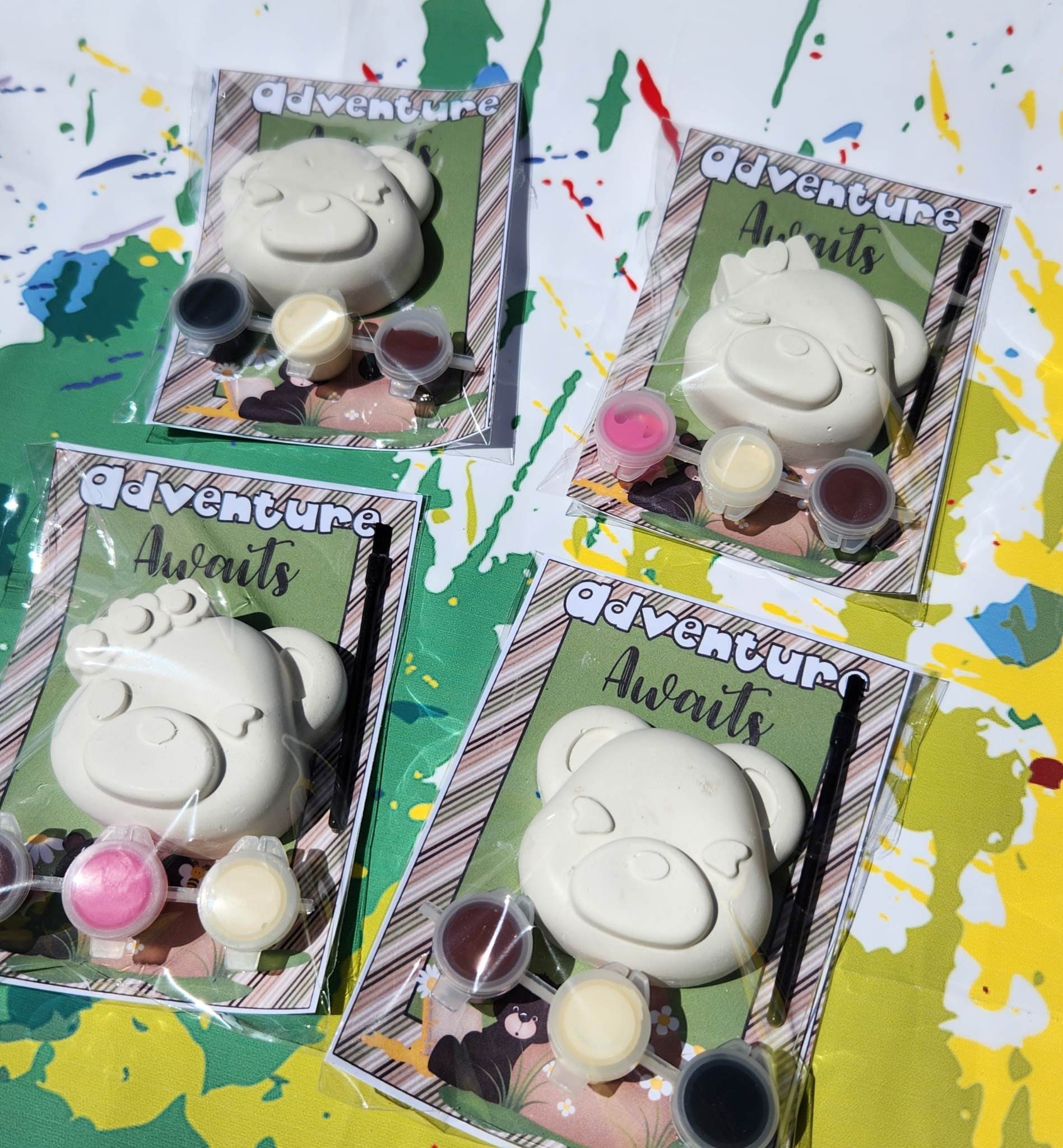 Camping-Themed Bear Paint Kit - DIY Kids Craft Set - Camping Party…