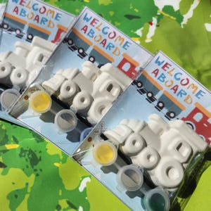 Train birthday Paint your own Kits , Party Favors, Crayon names, Crayons, Birthday party gifts, Choo Choo Birthday