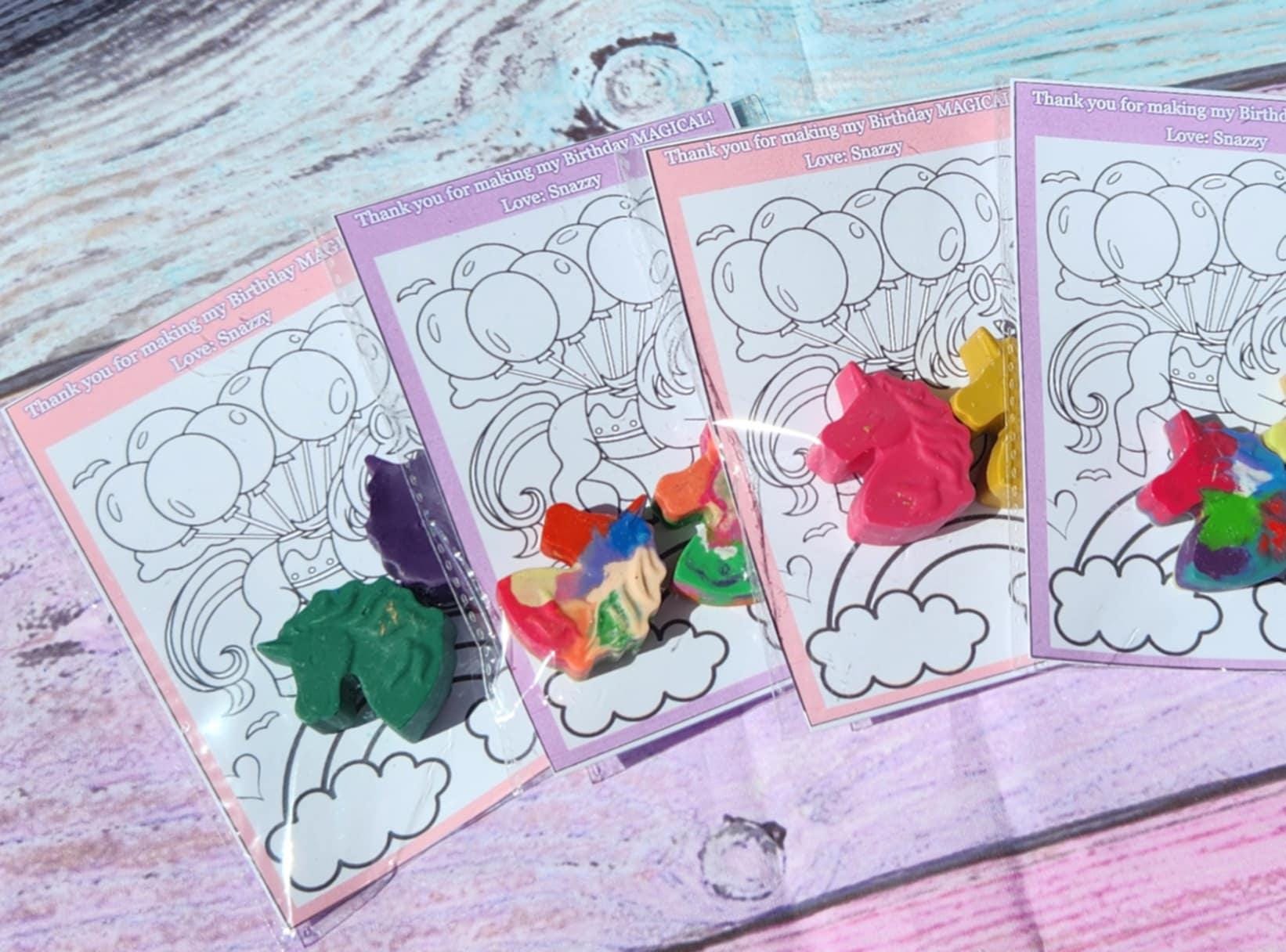 Unicorn Party Favors | Unicorn Crayons With Coloring Card | Birthday ...