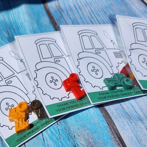 Recuerdos para colorear de tractores agrícolas, crayones personalizados, crayones de cerdo, diversión en el granero