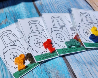 Farm Tractor Themed Coloring Party Favors , Personalized Crayons, Pig Crayons, Barnyard Fun