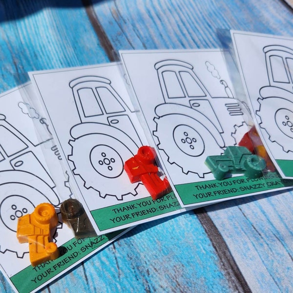 Farm, Tractor Themed Coloring Party Favors , Personalized Crayons, Pig Crayons, Barnyard Fun