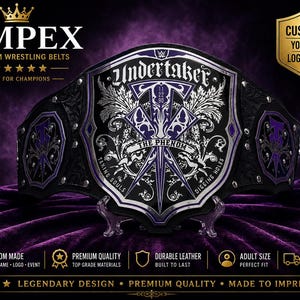Customize Undertaker  Wrestling Title Belt Purple Edition Handmade Leather Strap