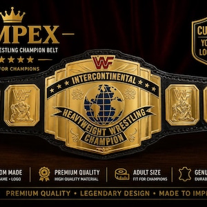 Custom Wrestling Black Intercontinental Heavyweight Championship Belt Adult Size Collector Gift