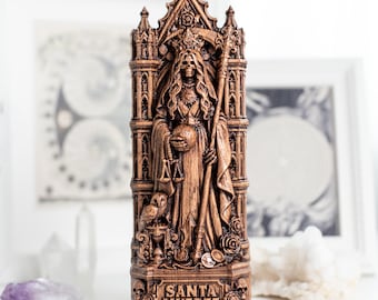 Santa Muerte Statue – Holy Death Altar Decor, Gothic Witchcraft Figure for Dark Academia Home Decor