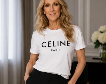 Celine Dion Paris T-Shirt, Luxury Inspired Logo Tee, Unisex Streetwear Shirt