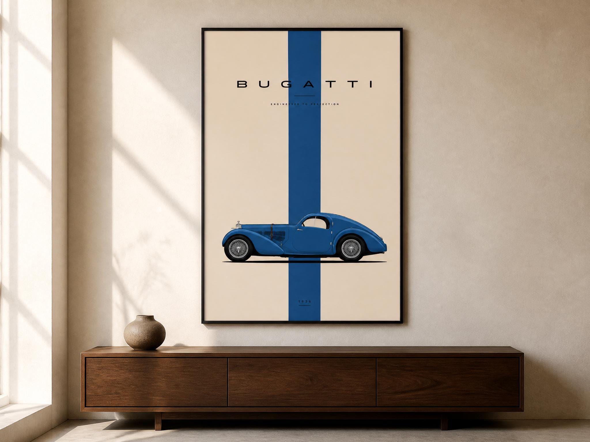 BUGATTI 額装ポスター アートパネルビンテージ Vintage Bugatti Posters - Etsy