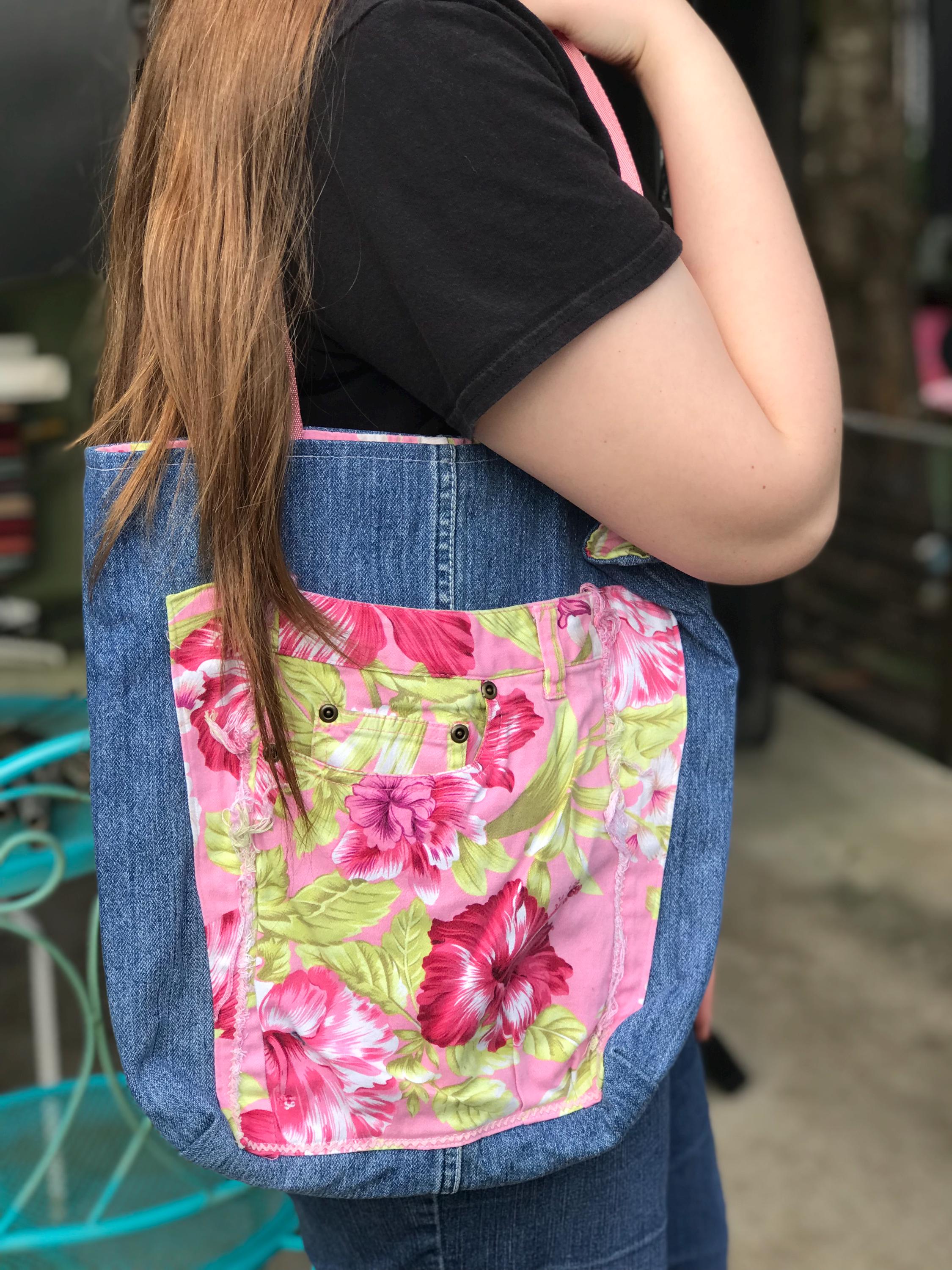 Pink Denim Bag - Etsy
