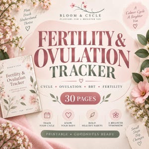 Fertilitetsspårning | Ägglossningsjournal | TTC-planerare | BBT-diagram | Cykellogg | Fertilitetsfönster | Utskrivbar PDF | GoodNotes