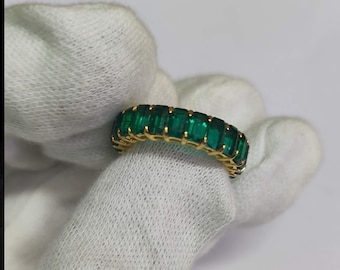 Anillo de plata con piedras sintéticas de talla octogonal – Anillo hecho a mano