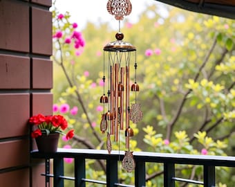 Wind Chime Outdoor Decor for Garden Patio Zen Balcony Gift Rustic Hanging Chapel Bell Chimes for Relaxation