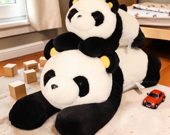 Giant Panda Plush Pillow Soft Stuffed Animal Toy for Kids Cute Sleeping Bear Cushion Nursery Decor Gift