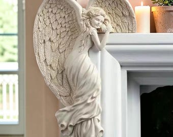 Angel Wall Decor Resin Door Frame Accent for Christian Home Gift Guardian Angel Memorial Shelf Ornament