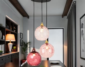 Modern Glass Pendant Chandelier different colors Bubble Ceiling Light for Living Room Nordic Lighting Fixture.