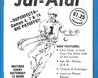 Big Bend Jai-Alai Program January 15 1990, Player Scratch Sheet (Florida Sports Memorabilia)