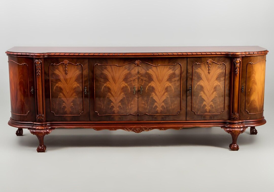 Antique Solid Wood Console Table Hand Carved Vintage Sideboard, Classic ...