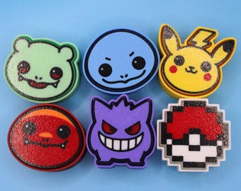 Juguete antiestrés inspirado en Pokémon / Elige tu Pokémon y haz clic / Juguete de escritorio impreso en 3D (LEE LA DESCRIPCIÓN)