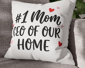 Number One Mom Dekokissenbezug, Muttertagsgeschenk für Mama, Bauernhaus-Kissenbezug