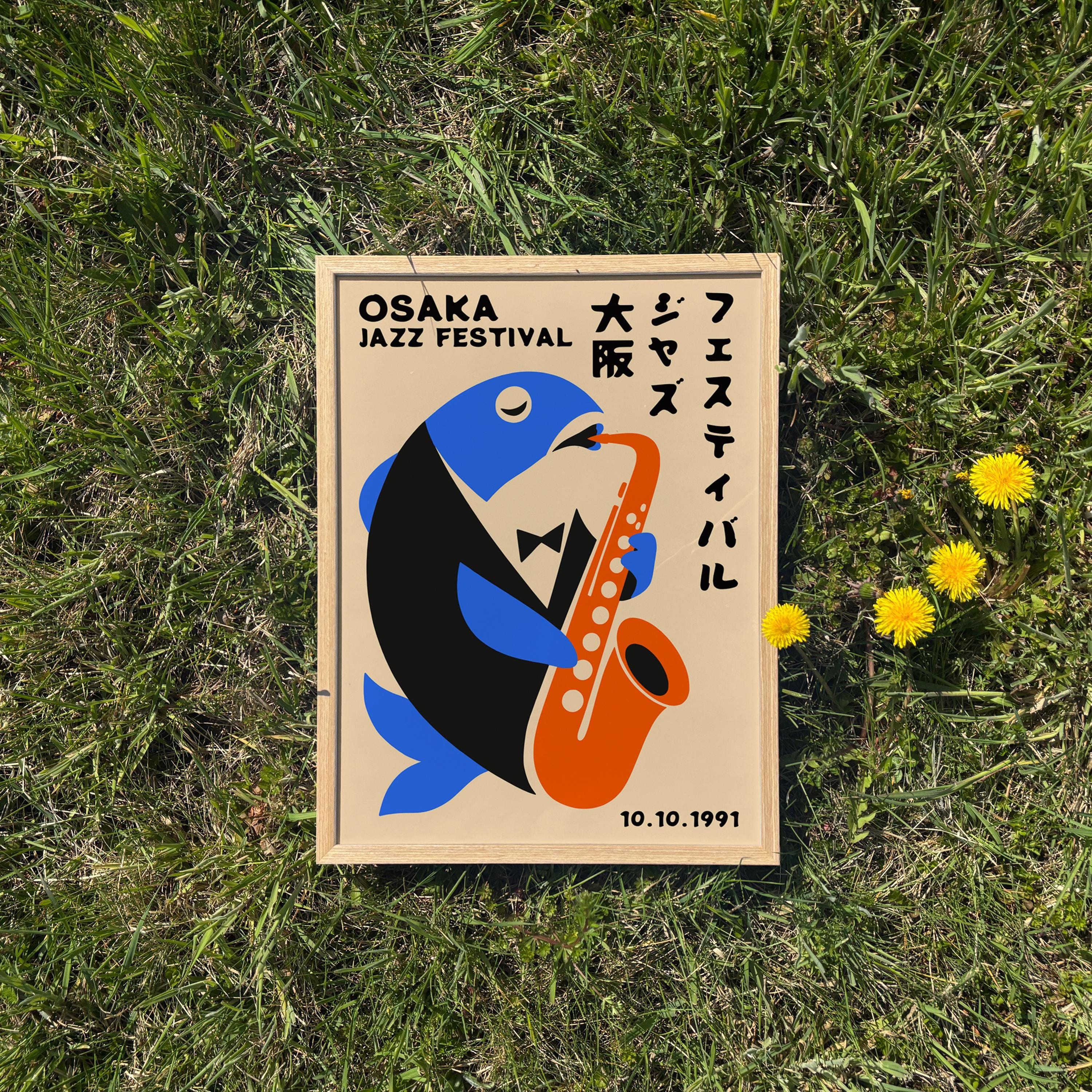 1991 Osaka Jazz Poster - Framed / Unframed Giclée Fine Art Print
