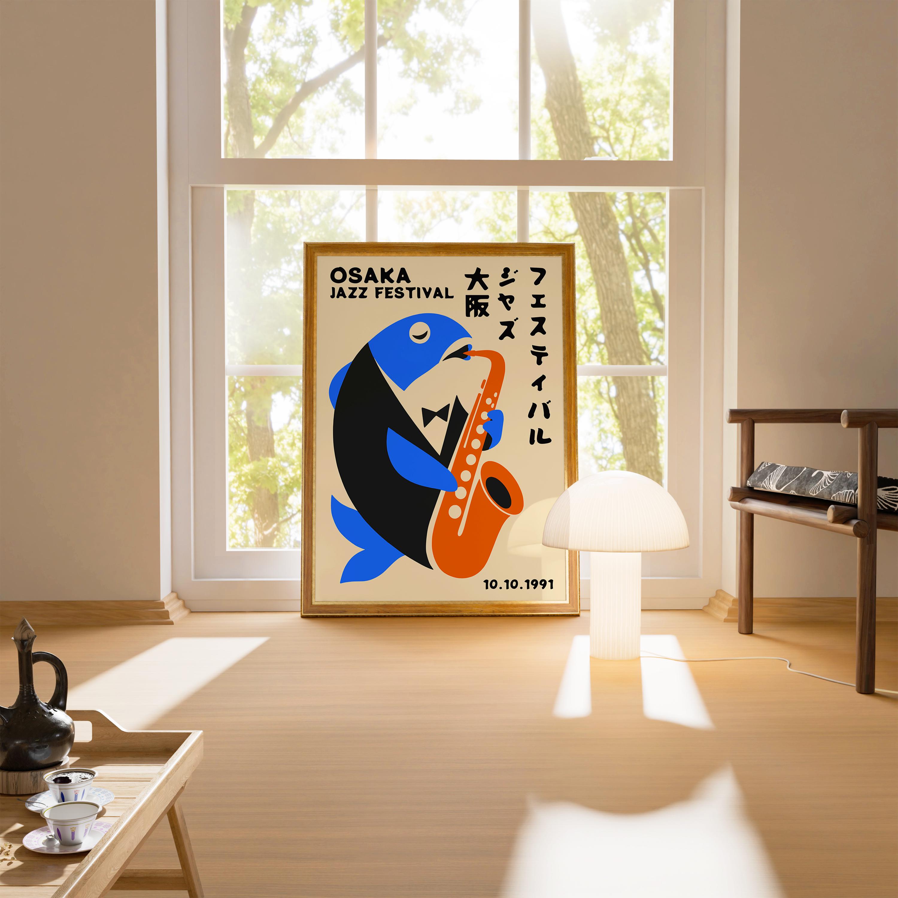 1991 Osaka Jazz Poster - Framed / Unframed Giclée Fine Art Print