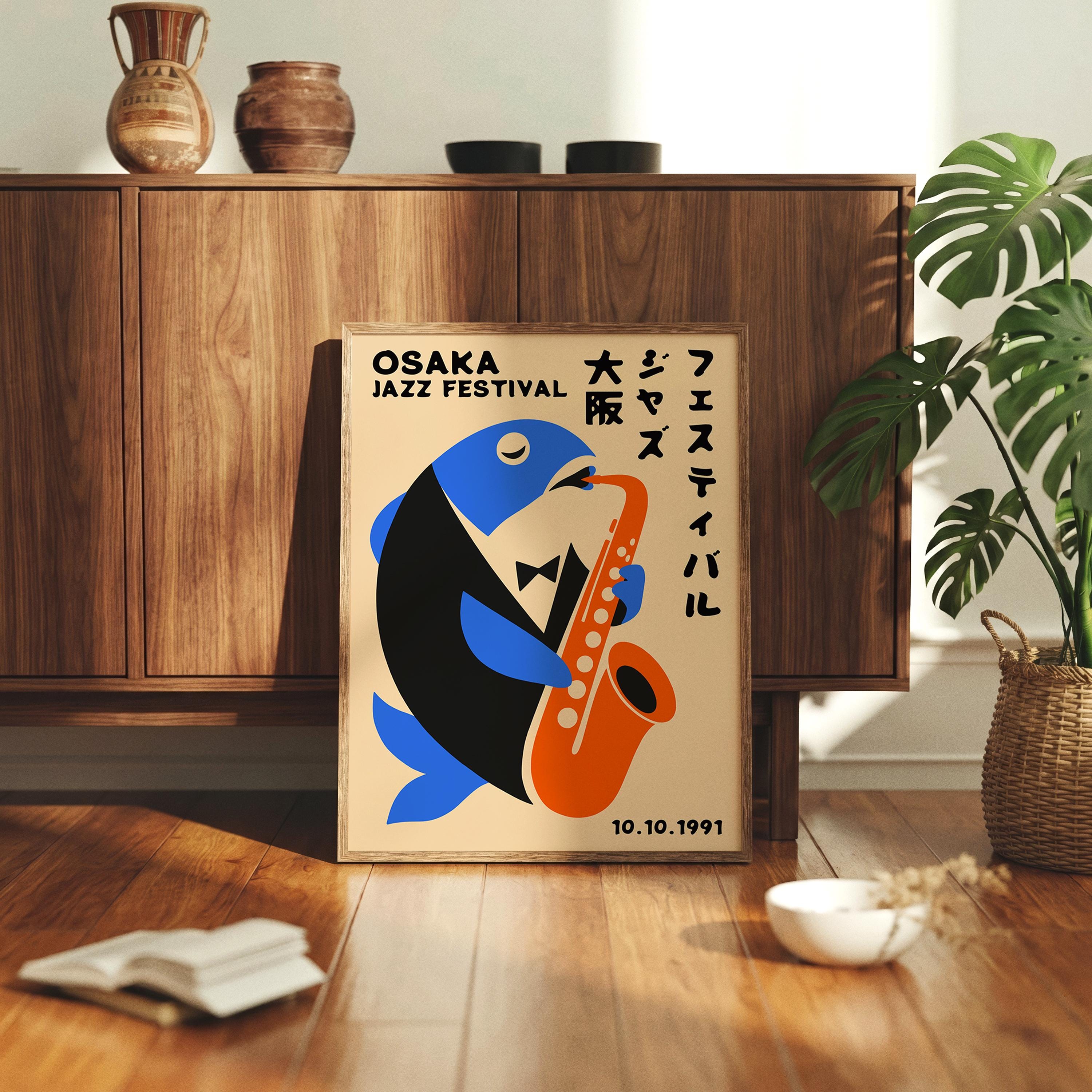 1991 Osaka Jazz Poster PRINTABLE - Retro Japanese Wall Art