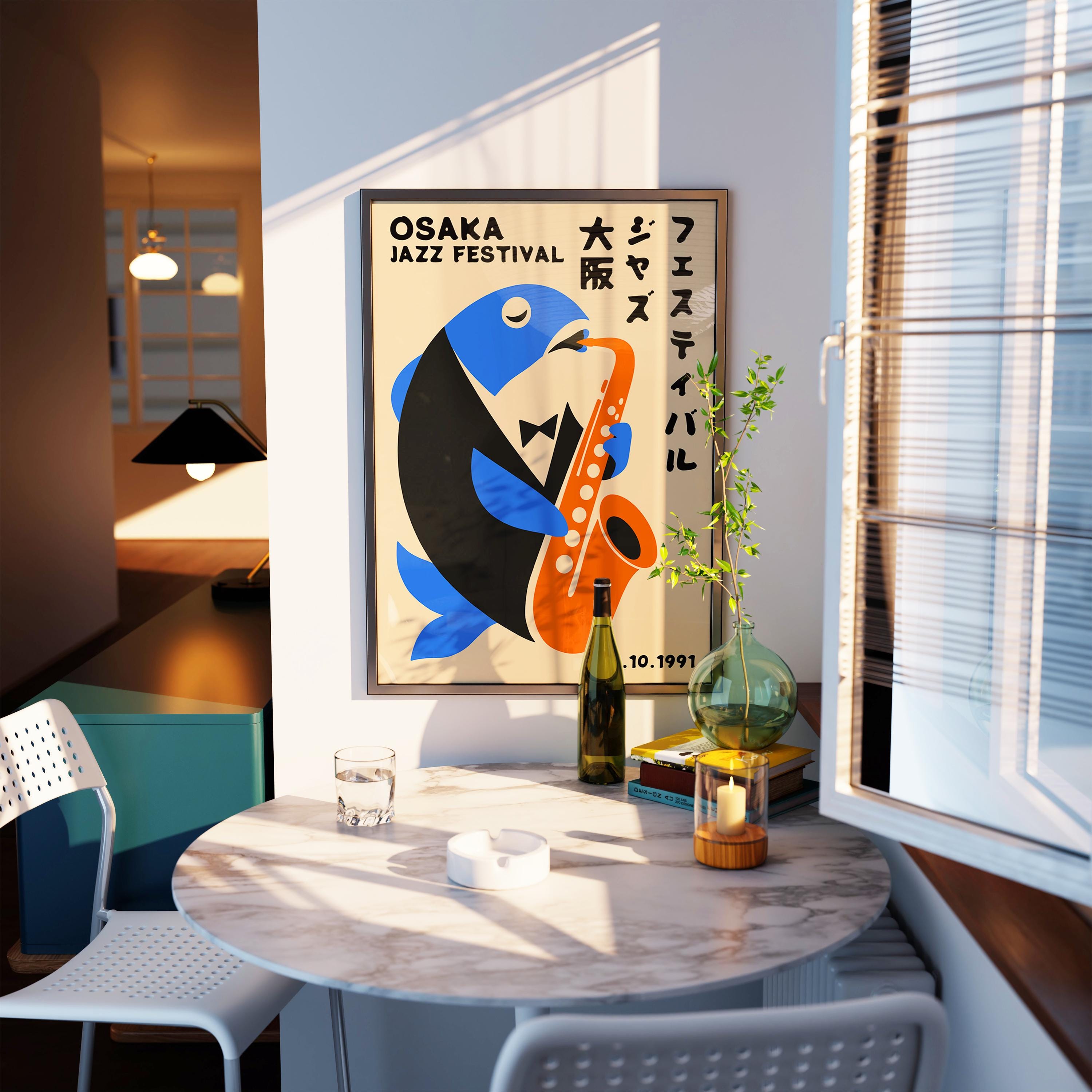 1991 Osaka Jazz Poster - Framed / Unframed Giclée Fine Art Print