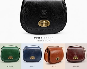 Ladies Real leather Vera pelle crossboy bag women Messenger shoulder handbag