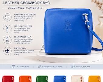 Sac bandoulière femme en cuir italien véritable Vera Pelle