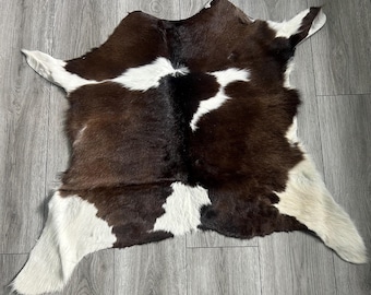 Small Natural  Cow Calfskin Rug – Soft Cowhide, Rustic Home Decor