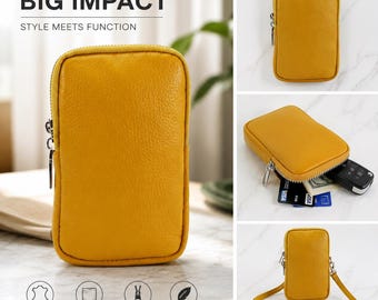 Genuine Leather Mini Bag, Women's Small Phone Pouch Crossbody Strap