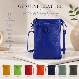 Women's Genuine Leather Phone Crossbody Bag Mini Shoulder Purse Ladies Pouch Bag