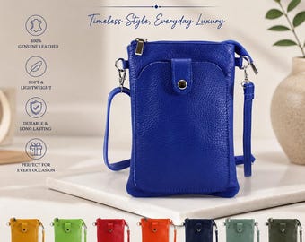 Women's Genuine Leather Phone Crossbody Bag Mini Shoulder Purse Ladies Pouch Bag