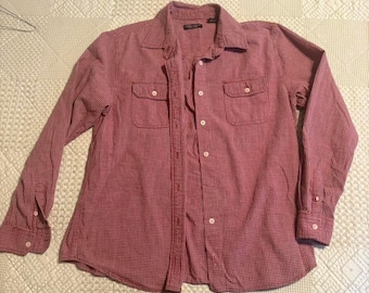 VTG American Eagle red gingham button up shirt, M