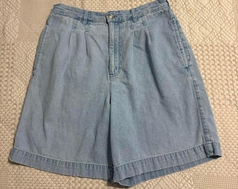 VTG Mountain Lake Baby Blue Denim Dad Shorts