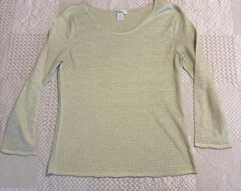 VTG Pastel Green long sleeve textured top, medium
