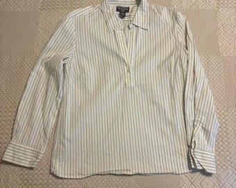 Ralph Lauren Polo Jeans Co. white and blue striped buttonshirt, Large