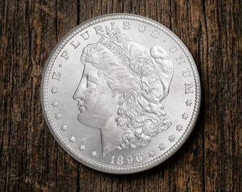 1896 Morgan Silver Dollar Coin for Collector, Rare American Liberty Old Coins, US Antique Collectible Coins, Ancient Coin Collection
